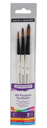 Daler Rowney Graduate Brushes Short Handle Synth Rounds Brush Set - Al Masam Stationery LLC